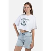 Michigan State Hype And Vice Giant Logo Track Top Cropped Tee